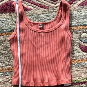 Uniqlo Pink Ribbed Sleeveless Crop Top